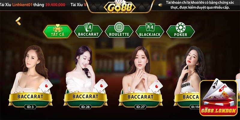 Khám phá sảnh live casino Go88 với nhiều nét đặc sắc