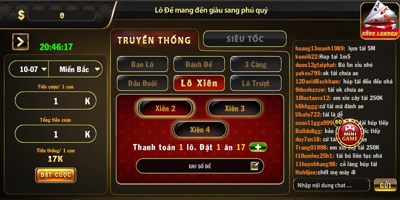 Cược lô xiên tại Go88 với tỷ lệ trả thưởng hấp dẫn