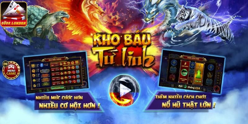 Kho báu tứ linh là tựa game quay hũ hấp dẫn tại Go88